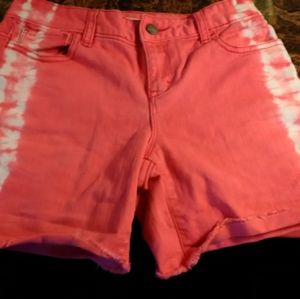 Old Navy Pink Summer shorts with tye dye decor .